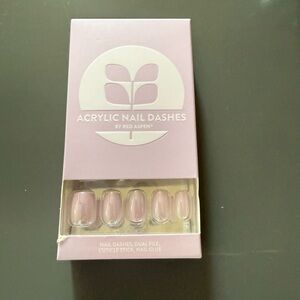 Red Aspen Pink Acrylic Nail Dashes